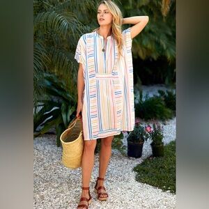 Emerson Fry Caftan - Short version - Rainbow stripe, organic, like new